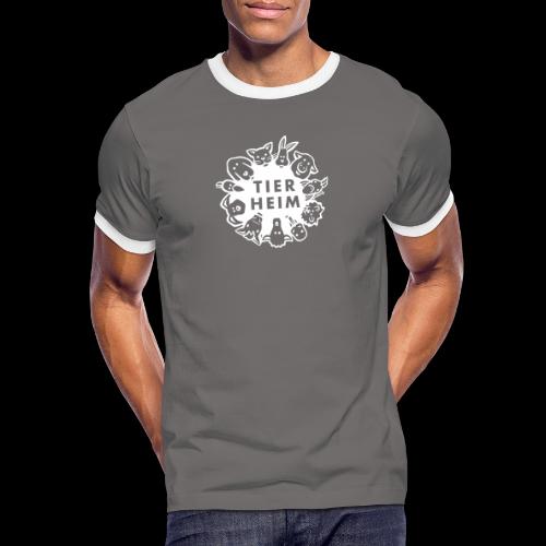 Tierheim Logo weiss - Männer Kontrast-T-Shirt