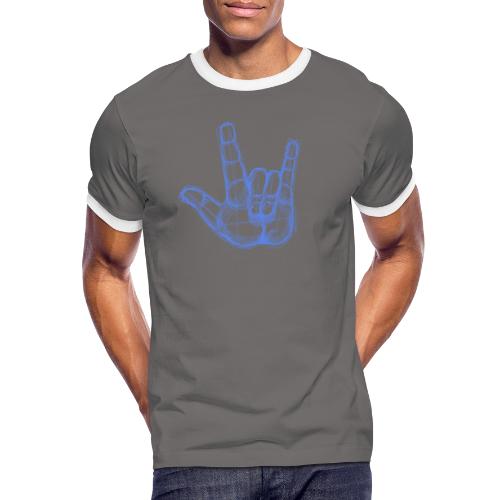 Sketchhand ILY - Männer Kontrast-T-Shirt