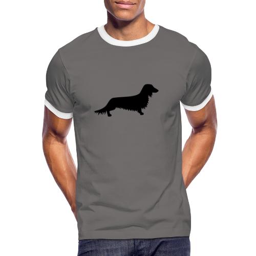 Langhaardackel - Männer Kontrast-T-Shirt