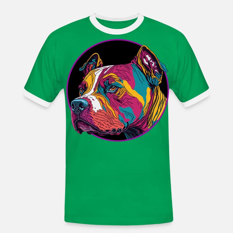 pitpull - Men's Ringer Shirt - kelly green/white