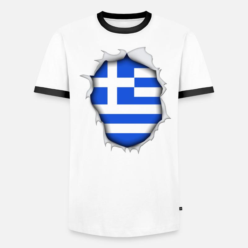 Grèce pays Athènes drapeau capitale vacances T-shirt contrasté Homme