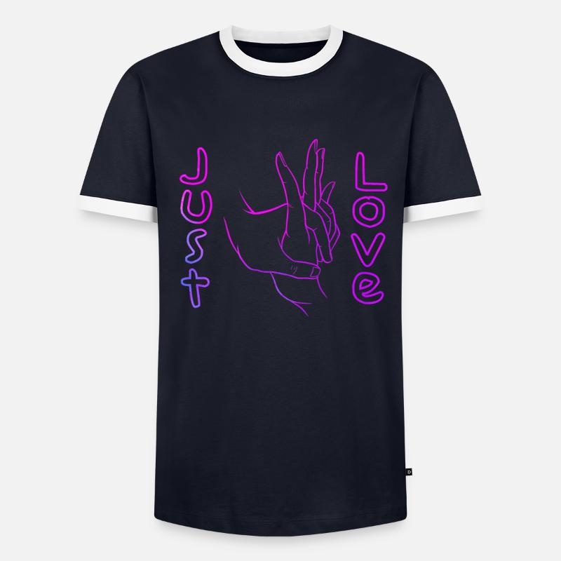 Just Love - main dans la main lineart T-shirt contrasté Homme