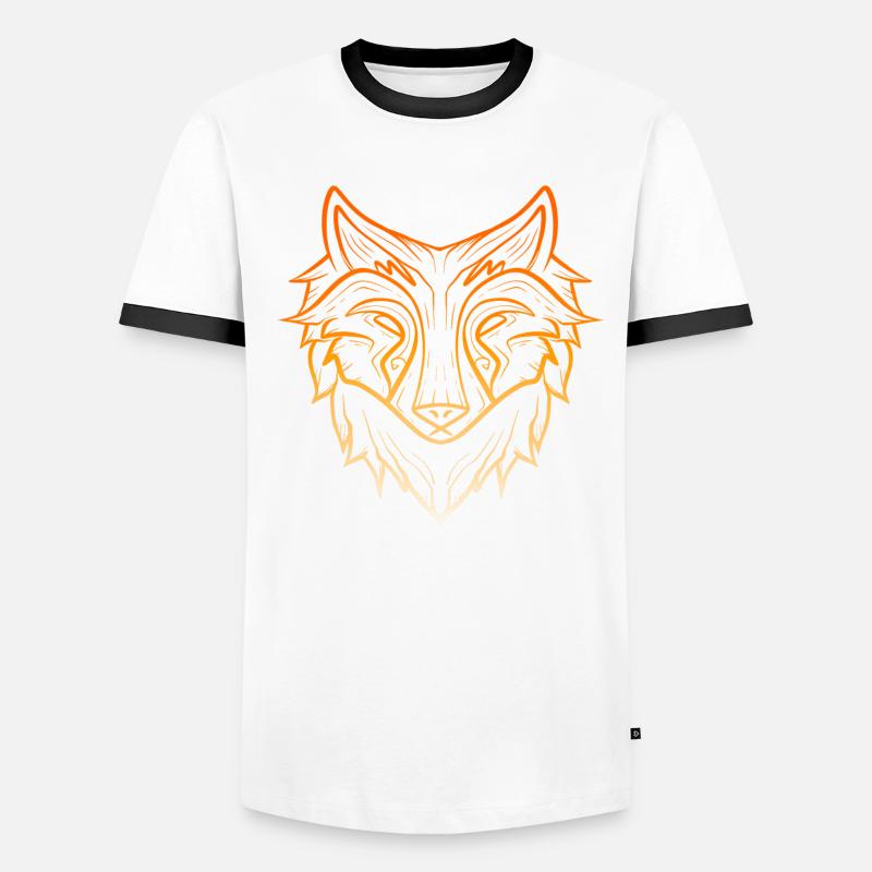 Wolf lineart Men's Ringer Shirt