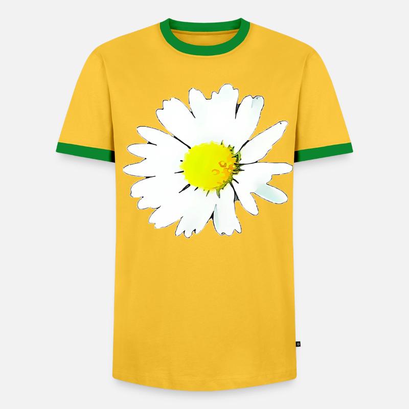 Blume - Gänseblümchen - Männer Kontrast-T-Shirt - undefined