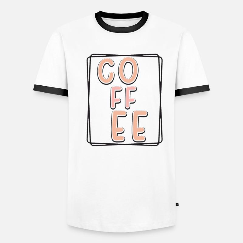Kaffee Typo Panel Männer Kontrast-T-Shirt