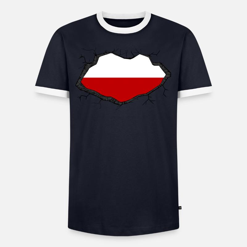 Drapeau polonais T-shirt contrasté Homme
