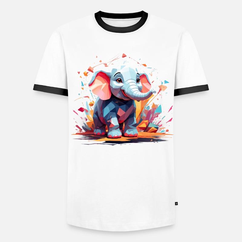 Elefant Farbexplosion Männer Kontrast-T-Shirt