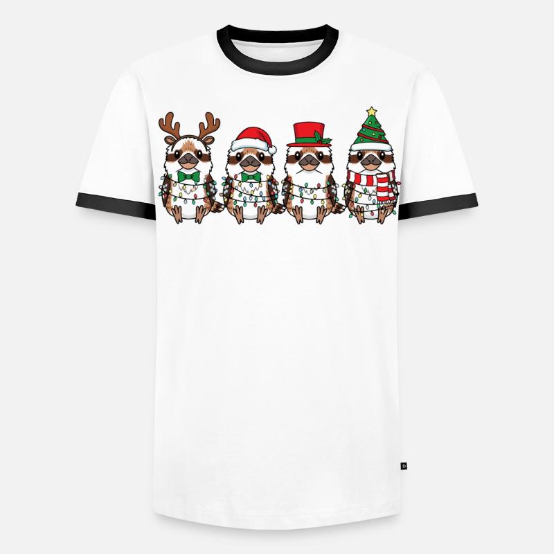 Lachender Hans Weihnachtsmann Männer Kontrast-T-Shirt