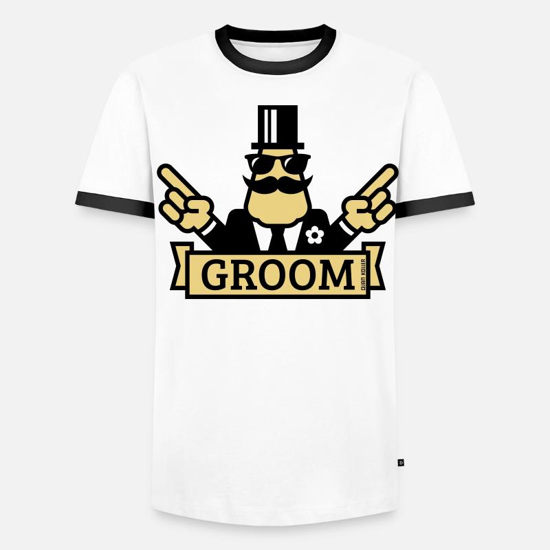Zeigender Bräutigam (Junggesellenabschied / Junggesellenabschied / 3C) Männer Kontrast-T-Shirt