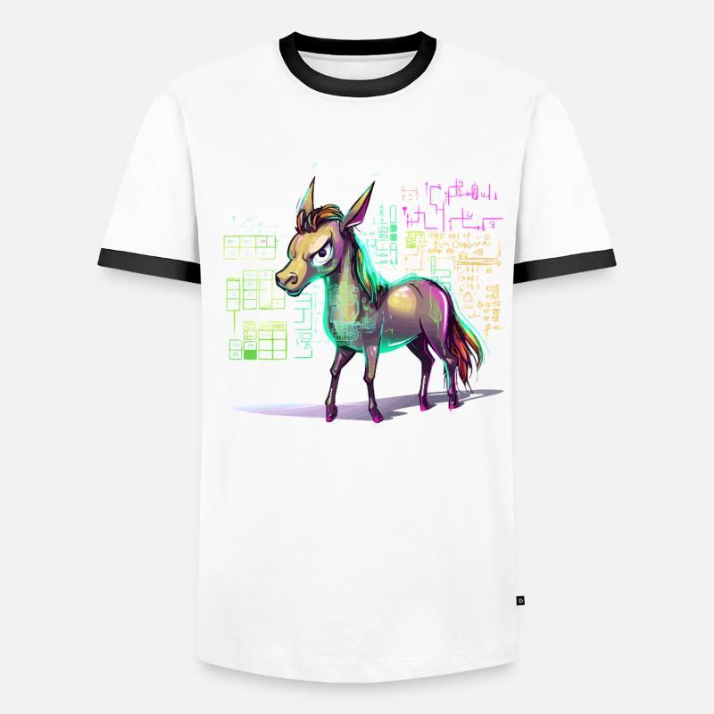 Explosion de couleurs de cheval holographique néon T-shirt contrasté Homme