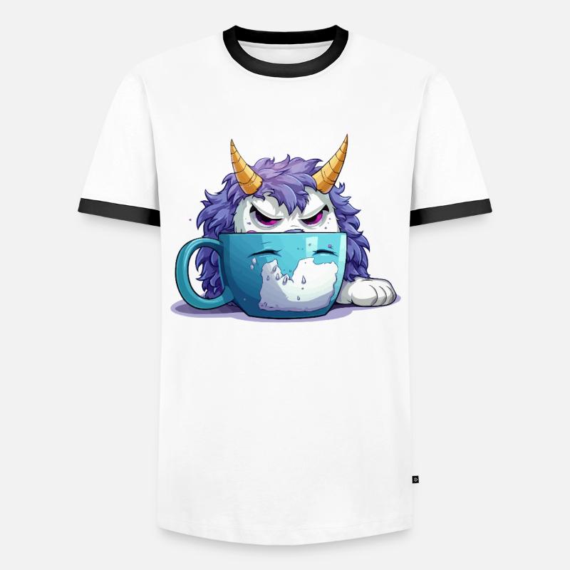 Grummel-Monster im Kaffeebecher T-shirt contrasté Homme