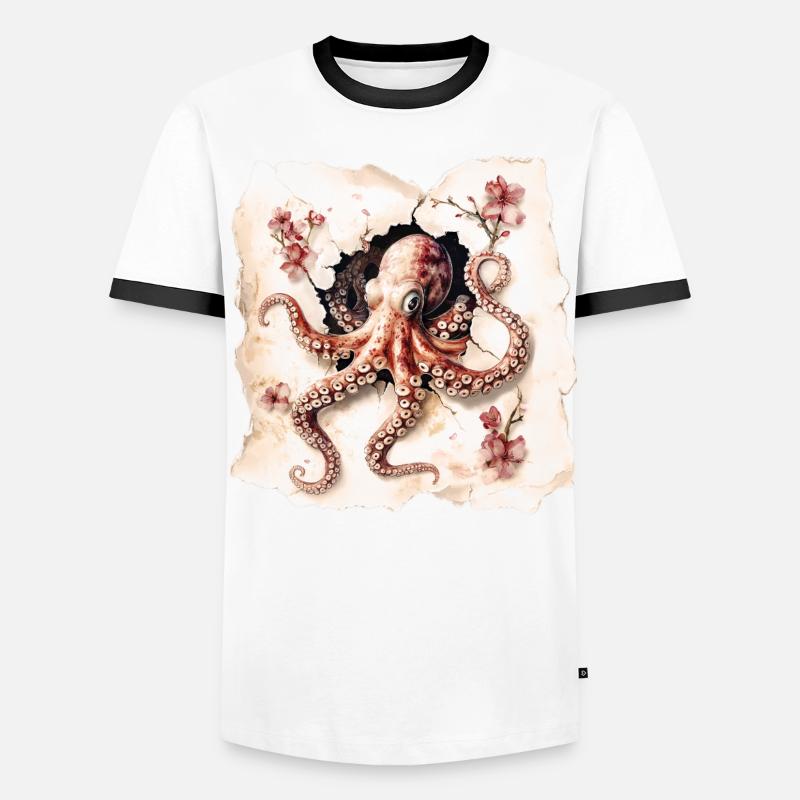 Pieuvre T-shirt contrasté Homme