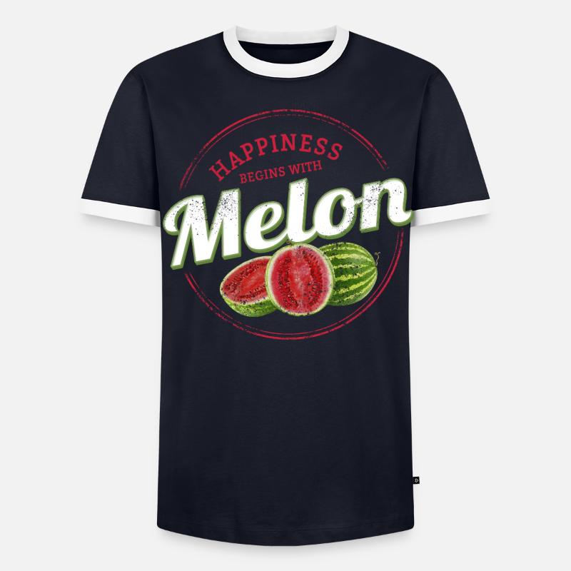 Snack de pastèque Vintage Fruit Retro Melon T-shirt contrasté Homme