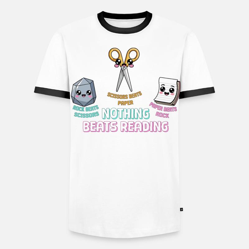 Rien de mignon ne vaut lire Pierre, papier, ciseaux T-shirt contrasté Homme