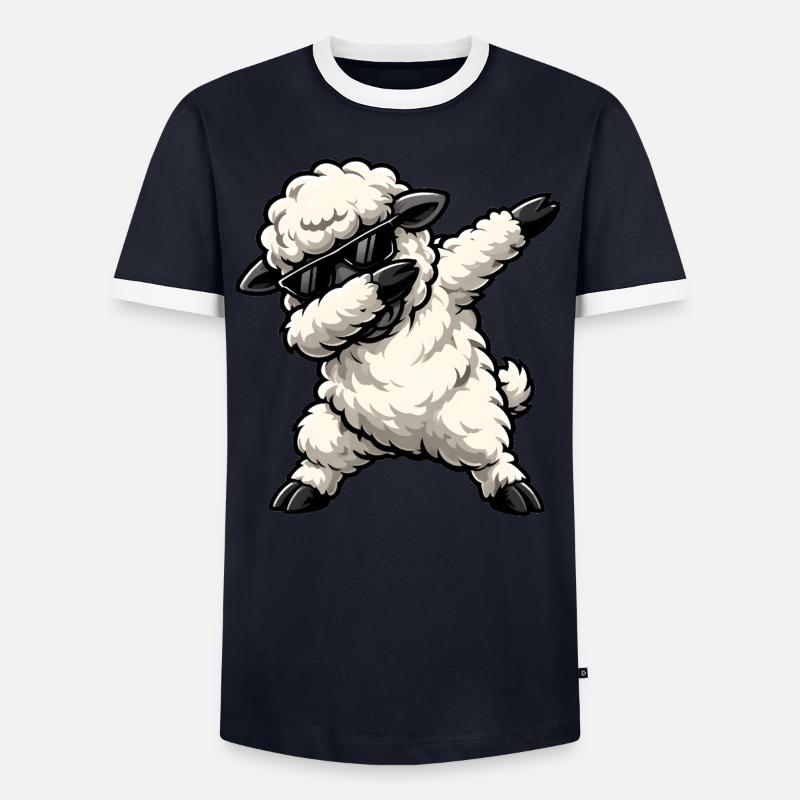 Dabbing Schaf - Männer Kontrast-T-Shirt - undefined