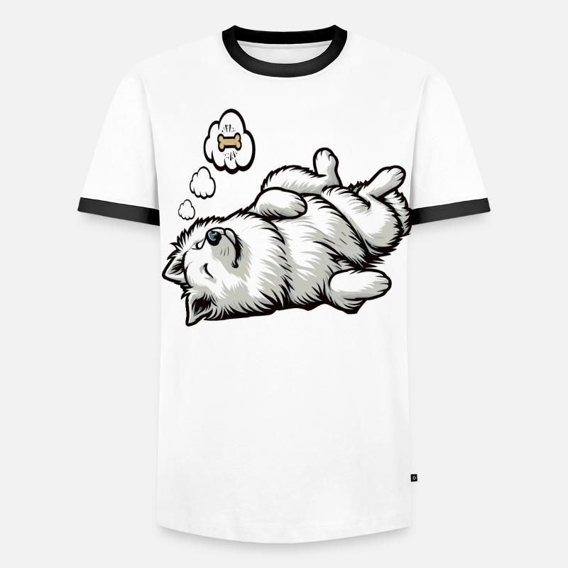 Weißer Schäferhund Schäferhund Schäferhunde Männer Kontrast-T-Shirt