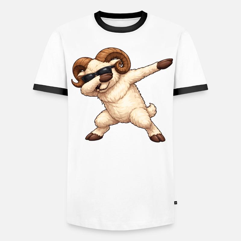 Dabbing Widder Männer Kontrast-T-Shirt