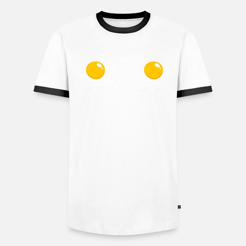 Double Mirror Egg Cartoon Men's Ringer Shirt