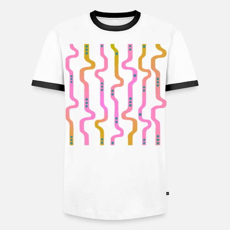 Bandes ondulées L Rayures L Transition Riso T-shirt contrasté Homme