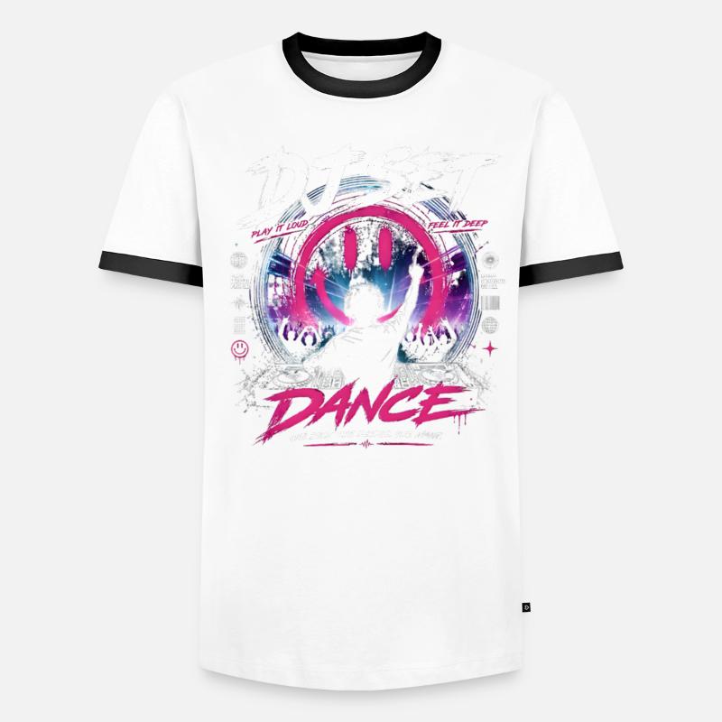 DJ Set Danse Soirée néon Disco Disco Disco, Boîte à boîtes T-shirt contrasté Homme