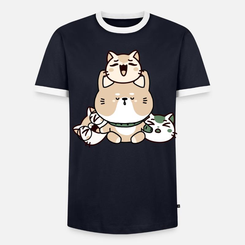 Chat de méditation Kawaii Zen avec prothèse de main T-shirt contrasté Homme