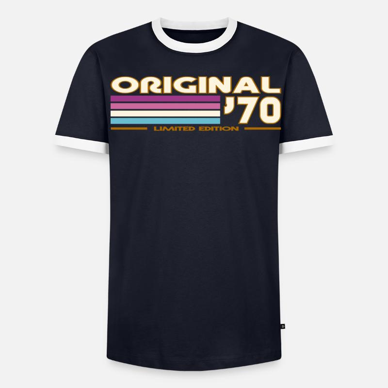 Original 70s Rayures Retro T-shirt contrasté Homme