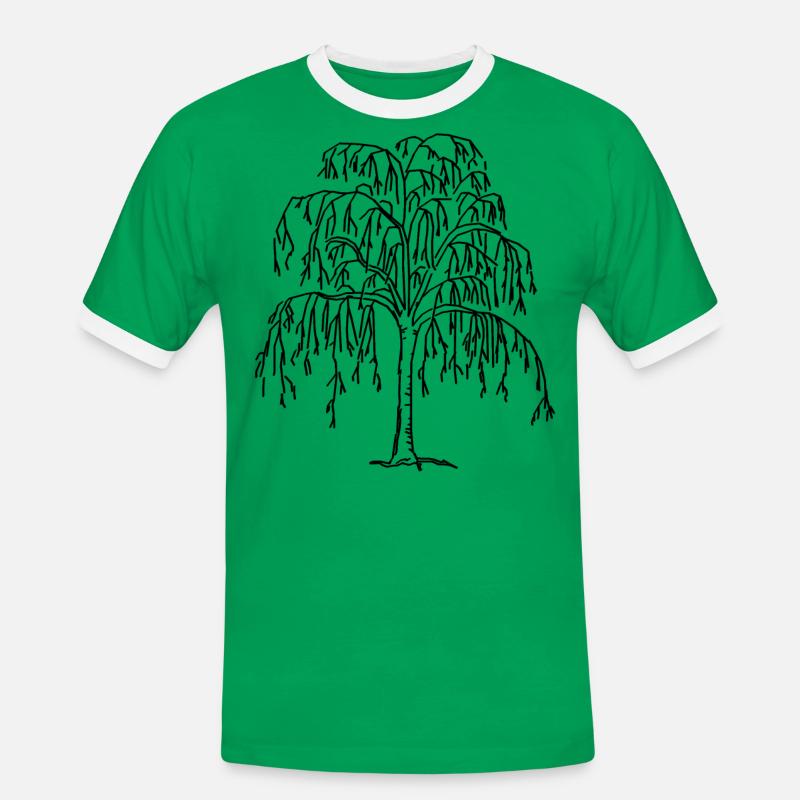 tree - Men's Ringer Shirt - kelly green/white