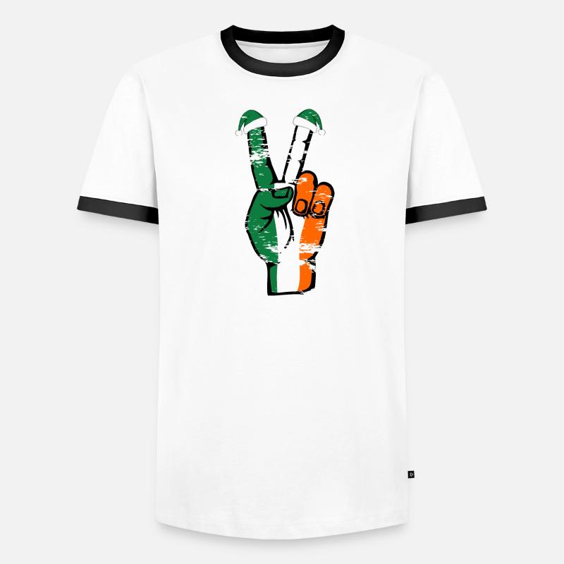 Drapeau de l’Irlande Noël Symbole de paix utilisé T-shirt contrasté Homme