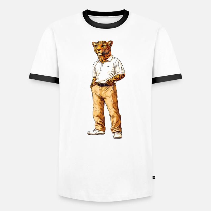Éventail Léopard T-shirt contrasté Homme