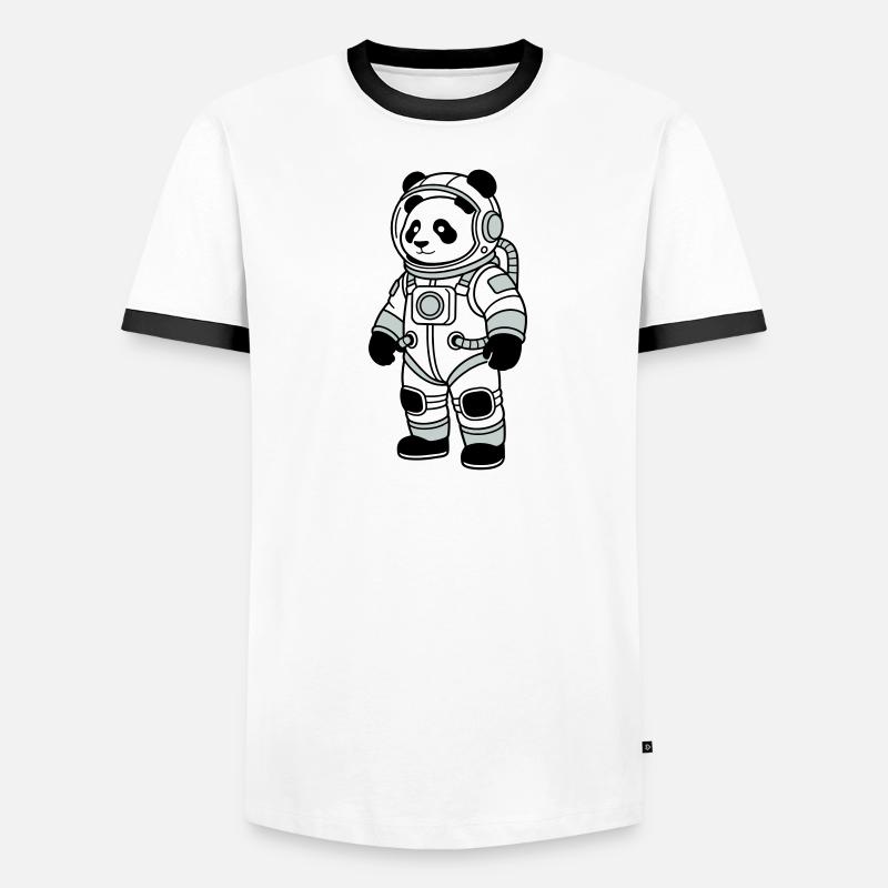 Panda-Bär-Raumanzug Männer Kontrast-T-Shirt
