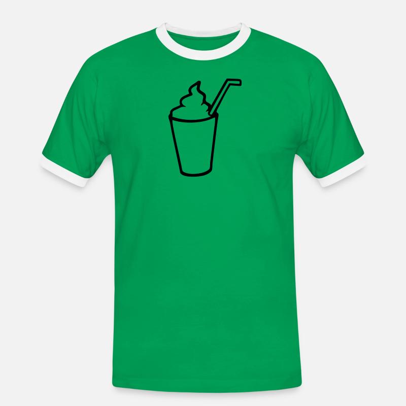 dessert milkshake milkshake ice cream - Men's Ringer Shirt - kelly green/white