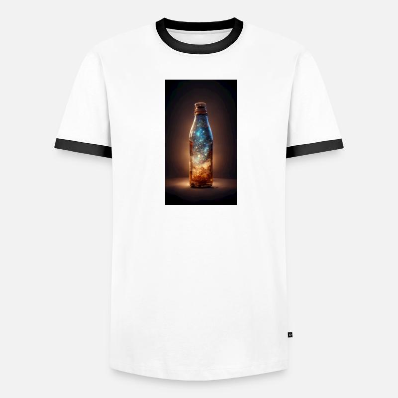 Die Milchstraße in der Flasche Männer Kontrast-T-Shirt