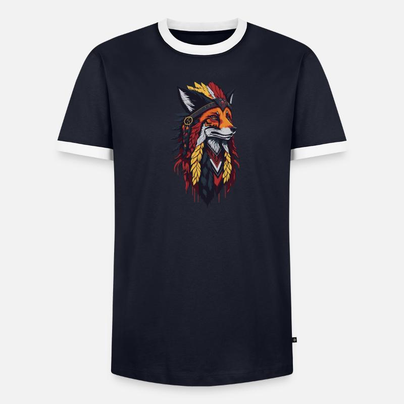 Fuchs Fox b - Männer Kontrast-T-Shirt - undefined