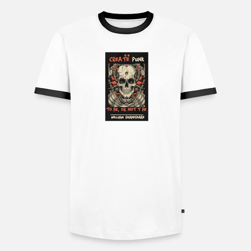 Totenkopf-Poster soll sein oder nicht Männer Kontrast-T-Shirt