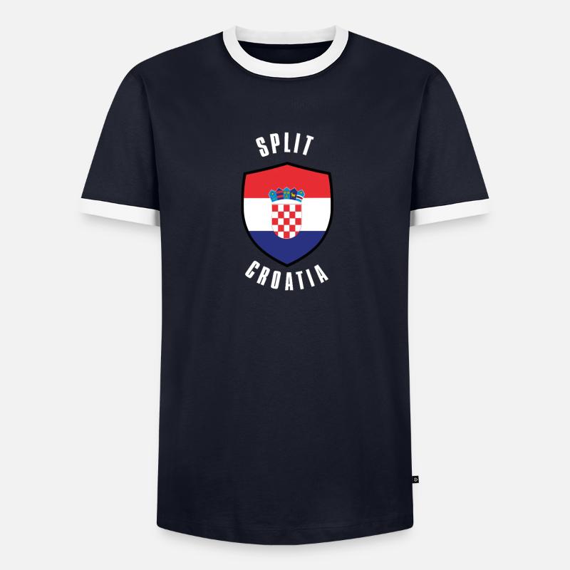 Split Croatia Shield Men's Ringer Shirt