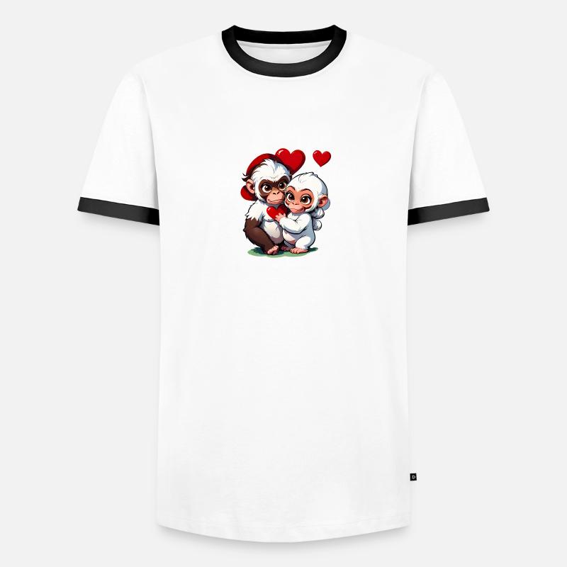 Offrez ces mignons singes pour la Saint-Valentin T-shirt contrasté Homme