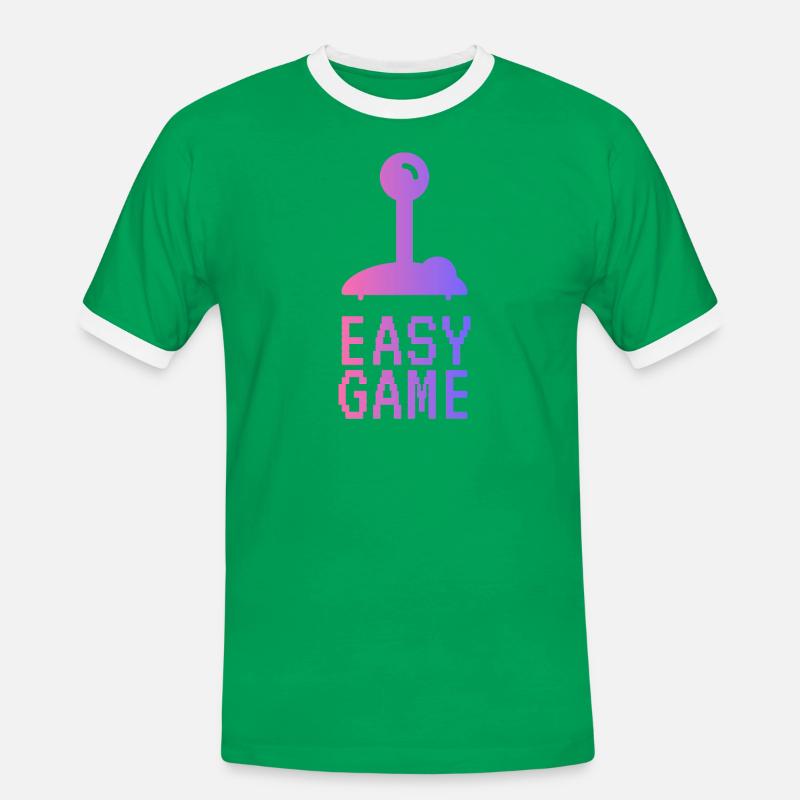 Easy Pixel Gradient Game - Männer Kontrast-T-Shirt - Kelly Green/Weiß