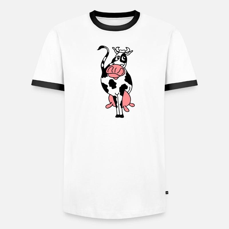 vache 2 T-shirt contrasté Homme