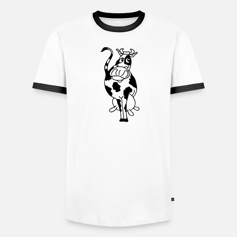 vache T-shirt contrasté Homme