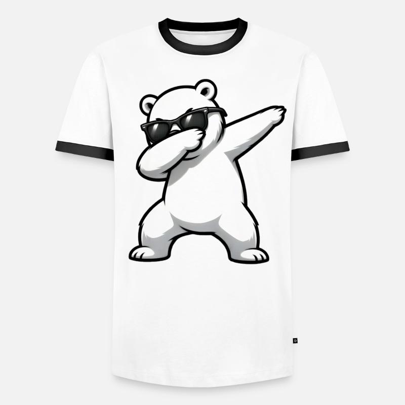 Dabbing Eisbär Männer Kontrast-T-Shirt