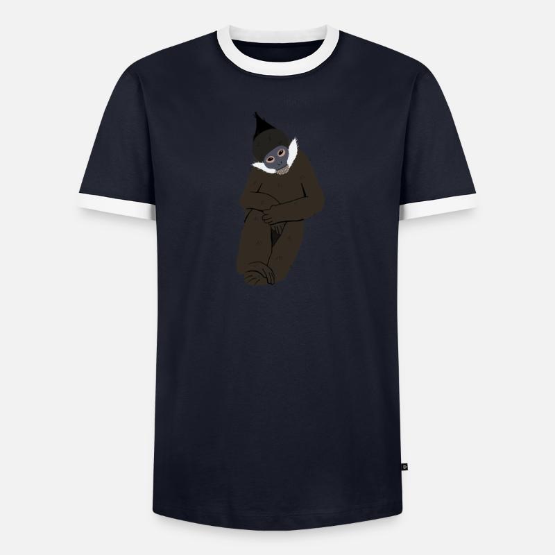 Langur von Francis Männer Kontrast-T-Shirt