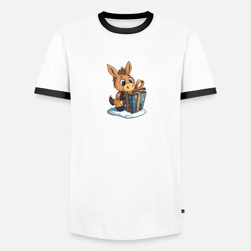 Cadeau de déballage d’âne mignon T-shirt contrasté Homme