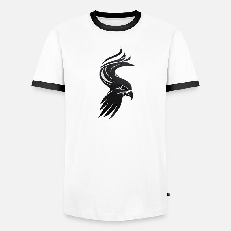 Adler Greifvogel Kopf Männer Kontrast-T-Shirt