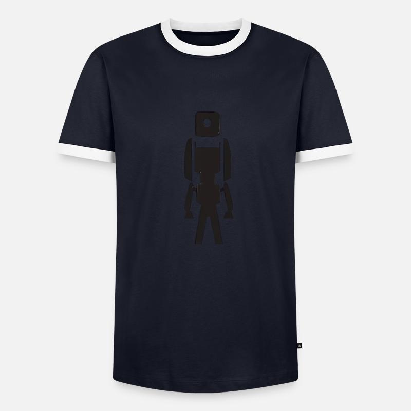 Roboter stilisiert Männer Kontrast-T-Shirt