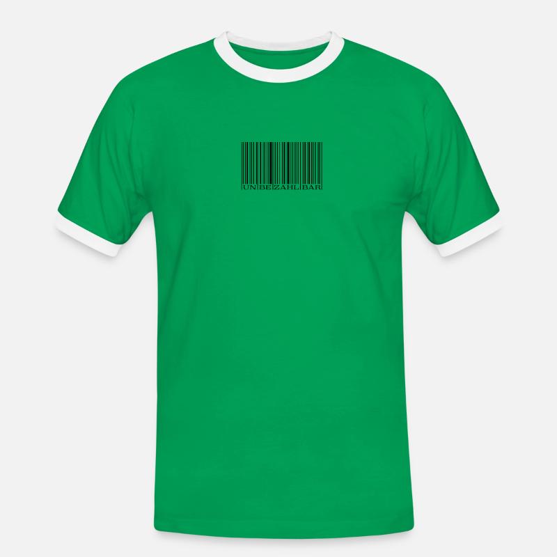 Strichcode Barcode - Männer Kontrast-T-Shirt - Kelly Green/Weiß