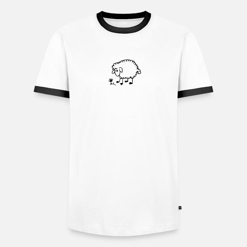 Schaf Männer Kontrast-T-Shirt