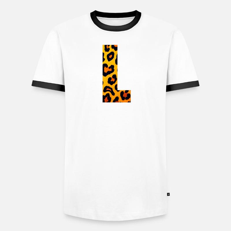 Leopard Print Eckdesign Männer Kontrast-T-Shirt