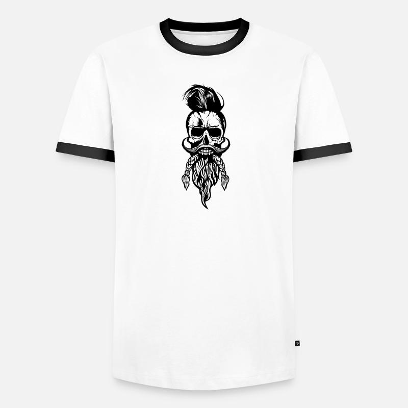 Tod Kopf hipster skull bart Bart Schnurrbart m Männer Kontrast-T-Shirt