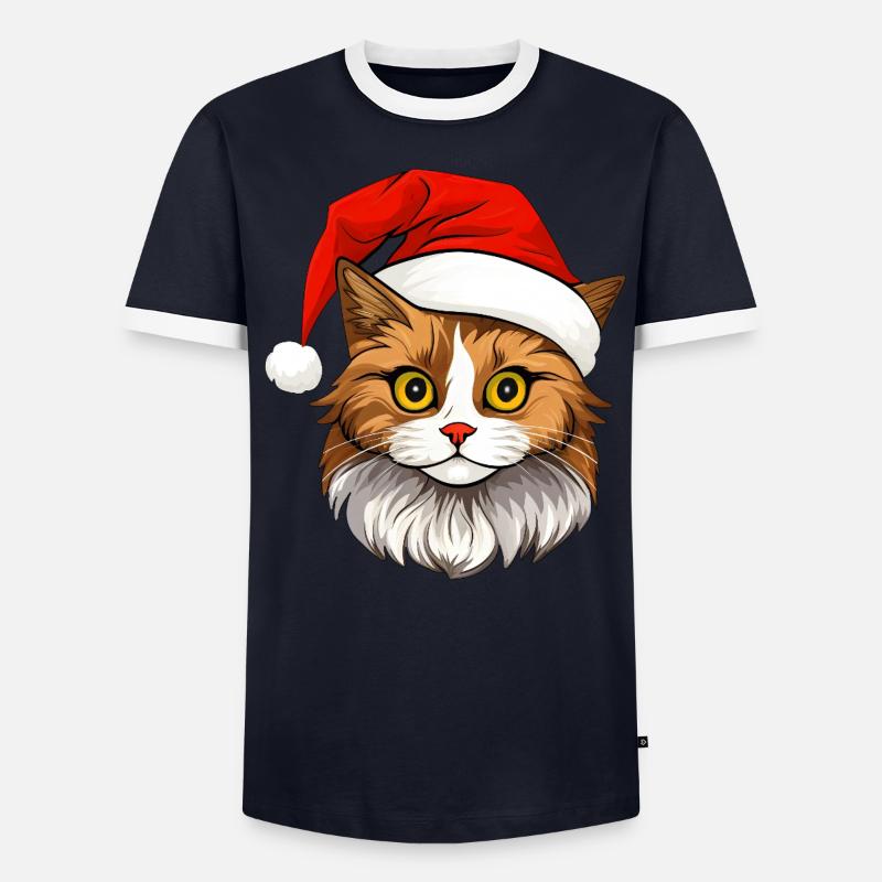 Noël chat T-shirt contrasté Homme