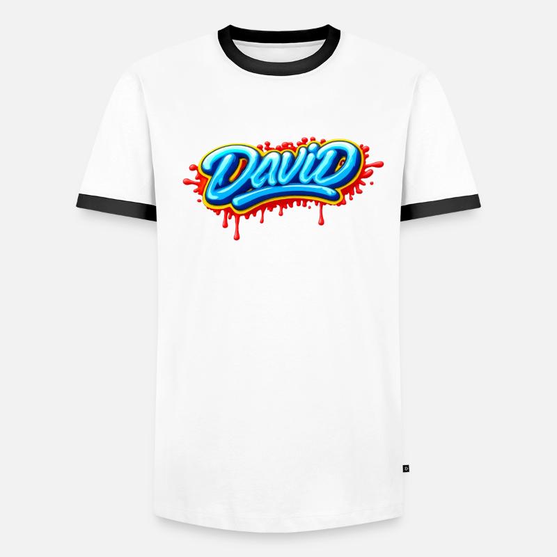 GRAFFITI NAME DAVID  FOR  PERFECT GIFT PRINTABLE  T-shirt contrasté Homme